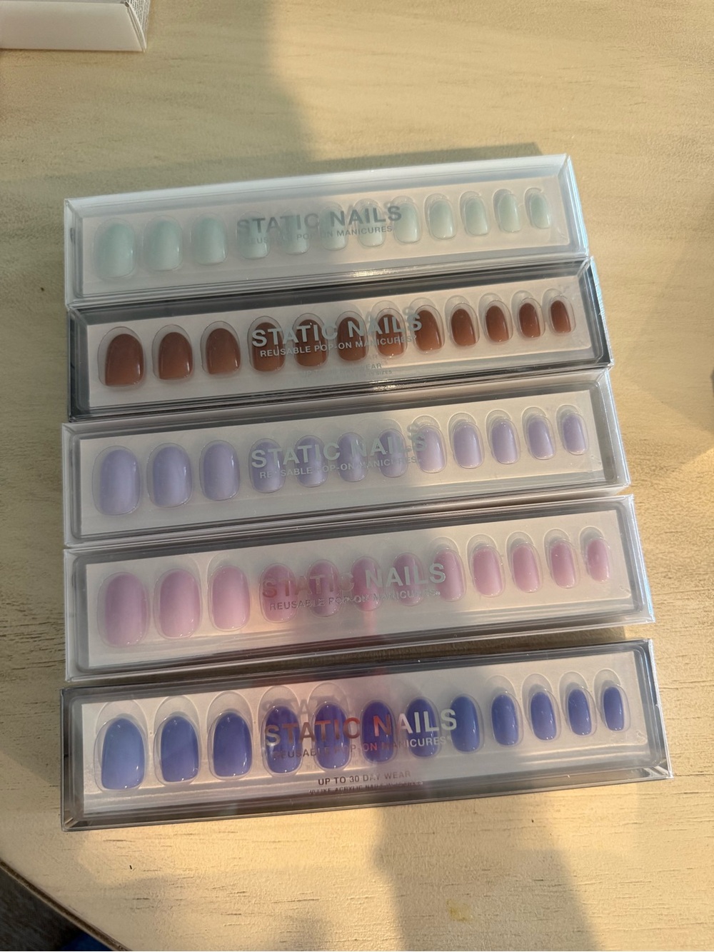 Static nails reusable press on nails pack of 5